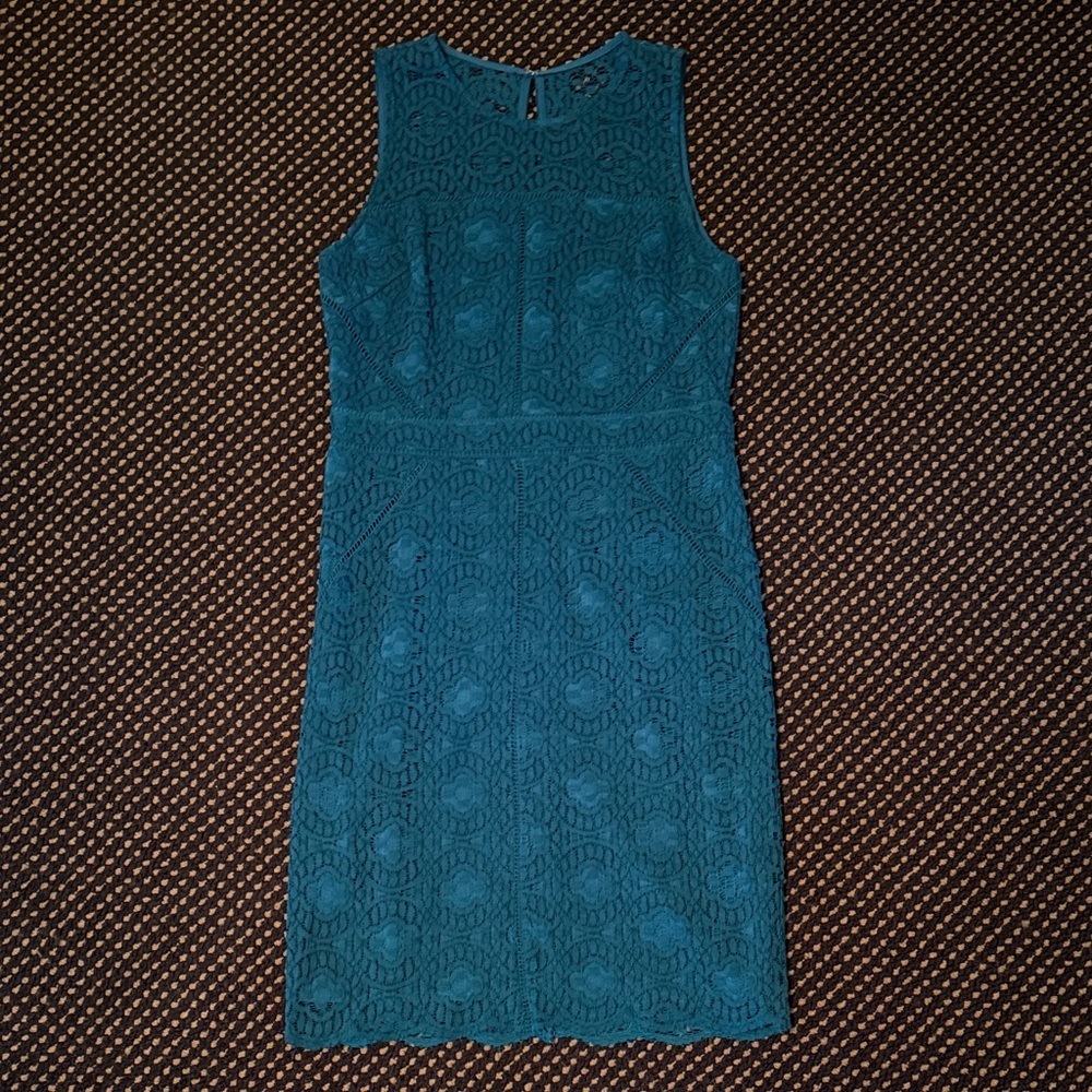 Elegant Teal Lace Dress